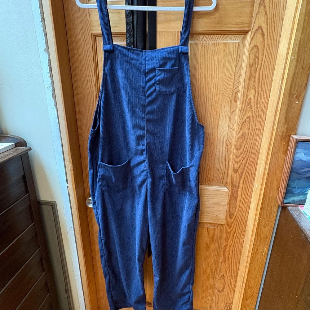 Navy Blue Women's Corduroy look Overalls